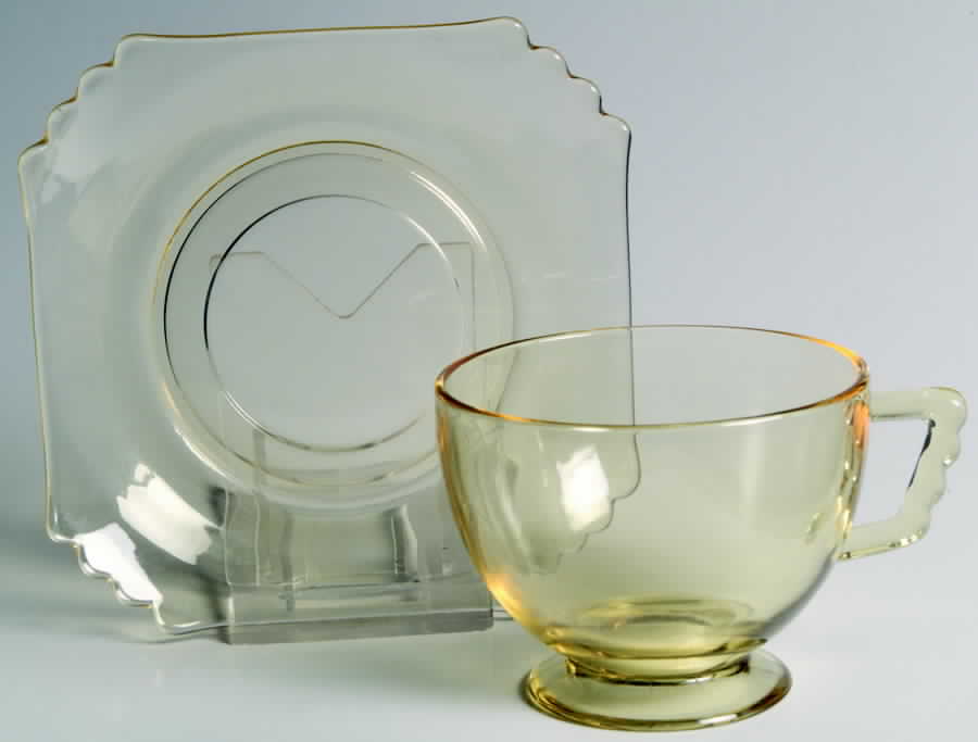 Mayfair Topaz Cup & Saucer Set by Fostoria-1