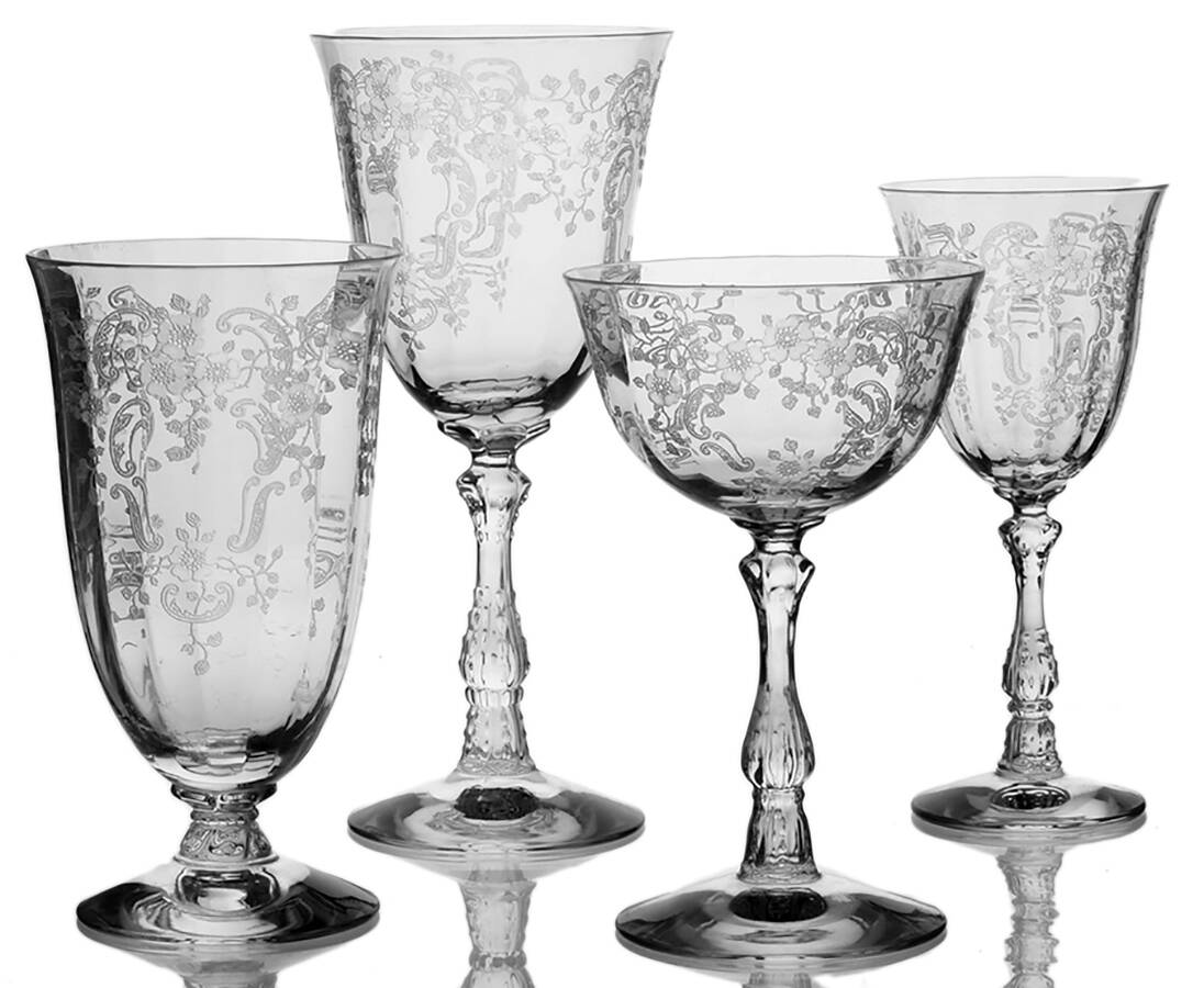 Meadow Rose Clear 32  Piece Estate Set by Fostoria-1