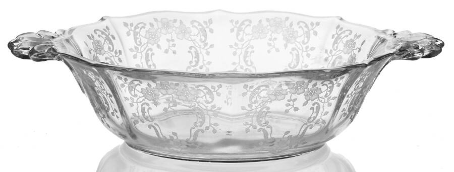Meadow Rose Clear Handled Sauce Boat (Baroque Shape) by Fostoria-1