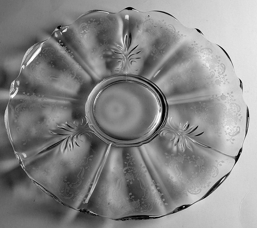 Meadow Rose Clear 13" Torte Plate (Baroque Shape) by Fostoria-1