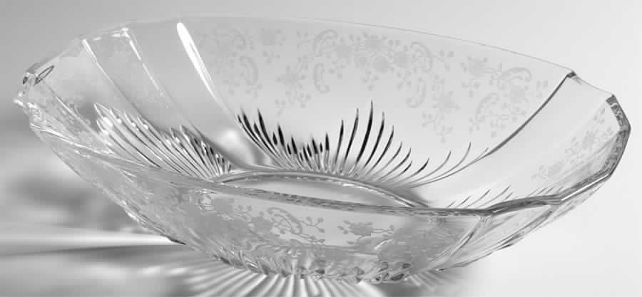 Meadow Rose Clear Oval Flame Bowl by Fostoria-1