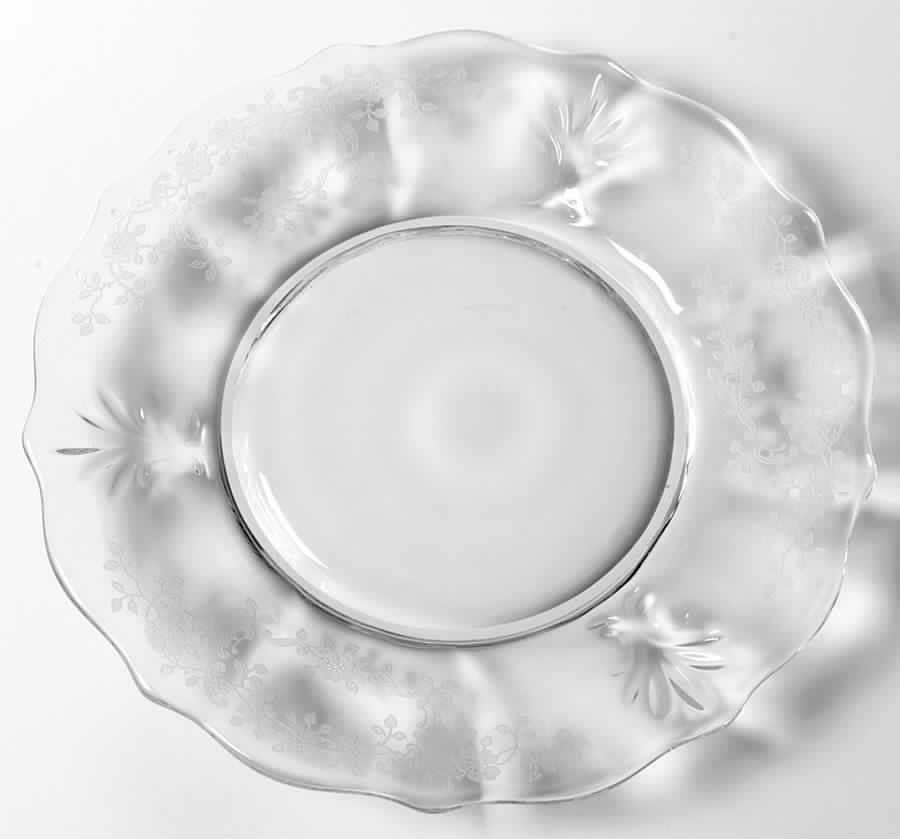 Meadow Rose Clear Salad Plate (Baroque Shape) by Fostoria-1