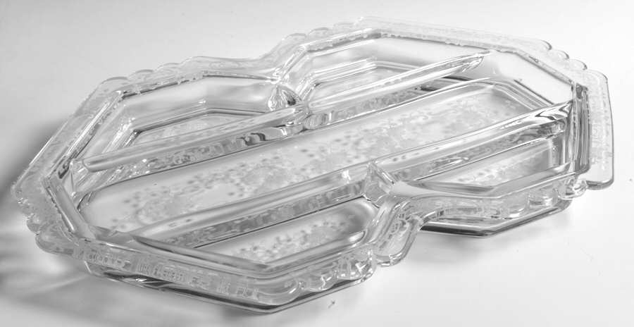 Meadow Rose Clear 13" Oblong 5 Part Relish by Fostoria-1