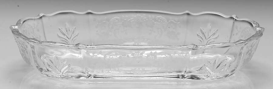 Meadow Rose Clear 8" Pickle Dish (Baroque Shape) by Fostoria-1