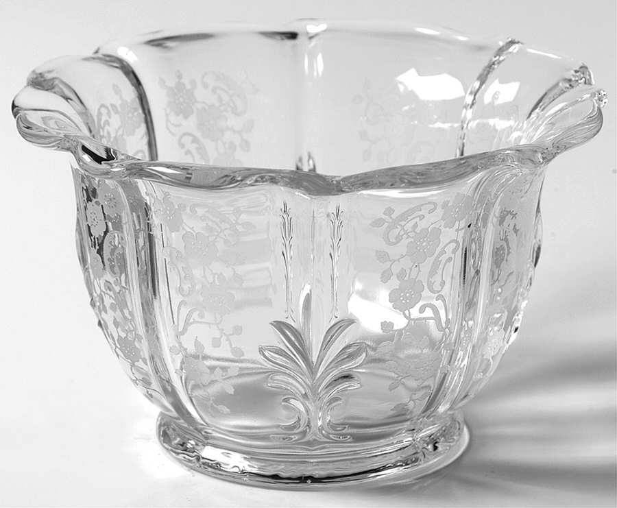 Meadow Rose Clear Mayonnaise Bowl (Baroque Shape) by Fostoria-1