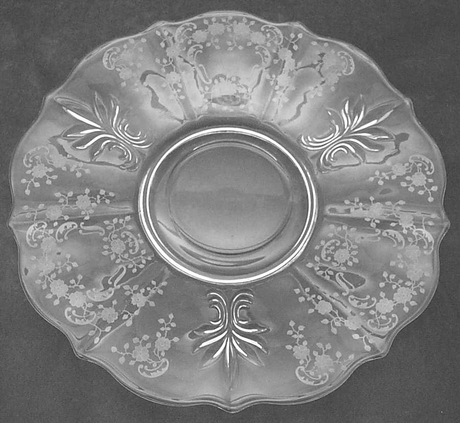 Meadow Rose Clear Cracker Plate (Baroque Shape) by Fostoria-1