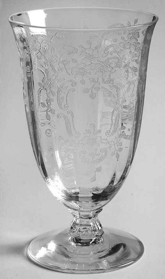 Meadow Rose Clear 10 Oz Footed Tumbler by Fostoria-1