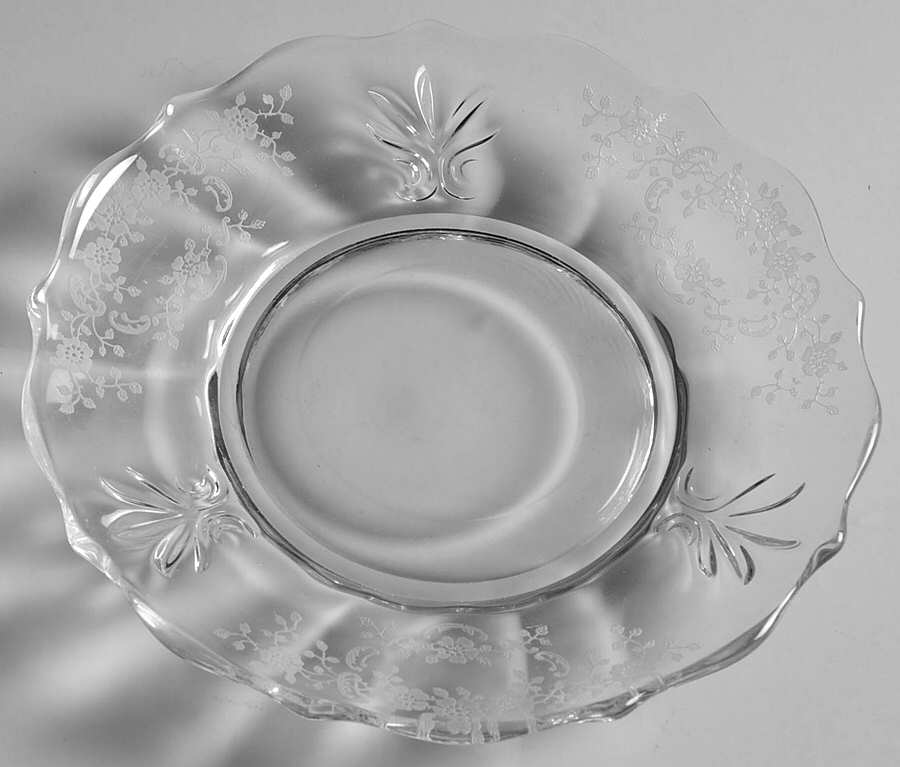 Meadow Rose Clear Saucer for Footed Cup (Baroque Shape) by Fostoria-1