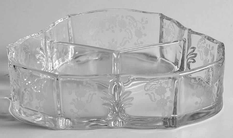 Meadow Rose Clear Baroque 3 Part Candy Box No Lid by Fostoria-1