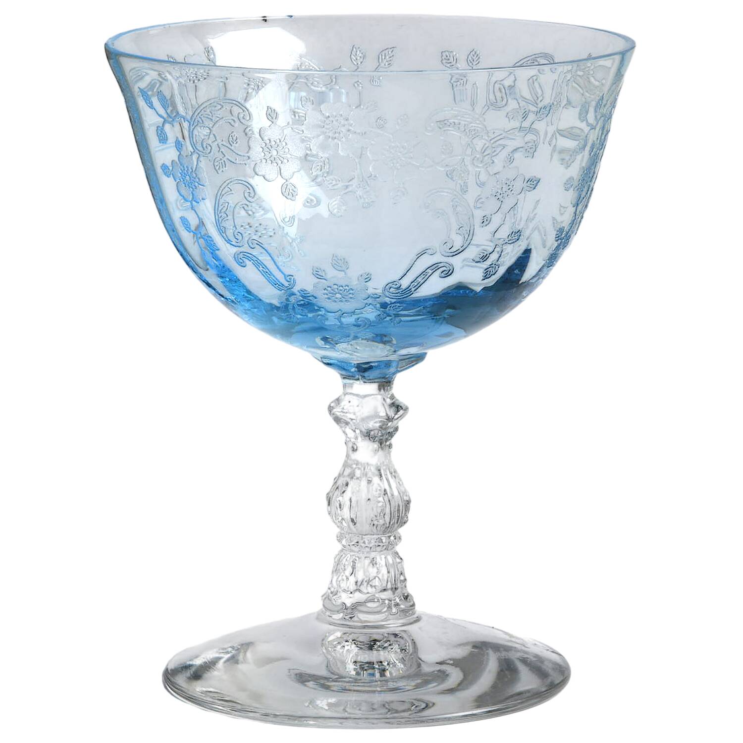 Meadow Rose Blue Low Sherbet by Fostoria-1