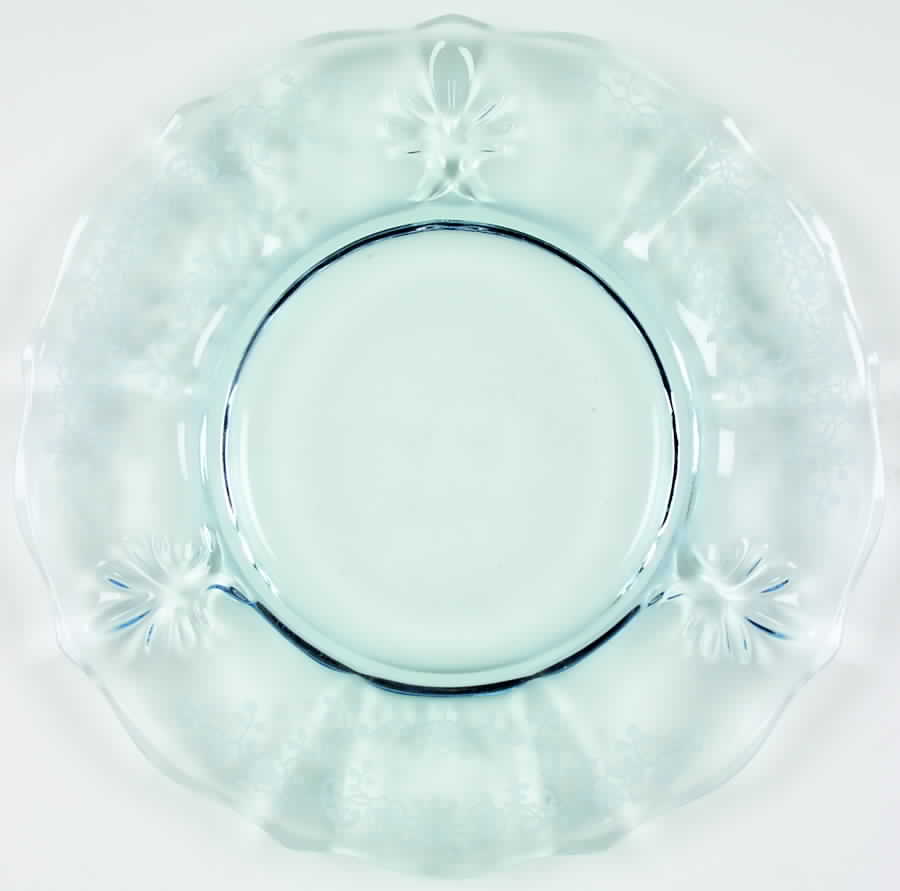Meadow Rose Blue Salad Plate (Baroque Shape) by Fostoria-1