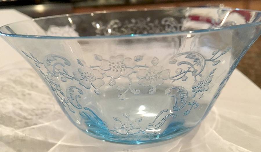 Meadow Rose Blue Finger Bowl by Fostoria-1
