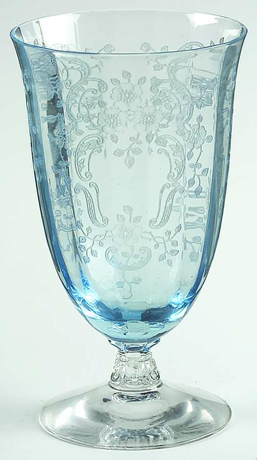 Meadow Rose Blue 10 Oz Footed Tumbler by Fostoria-1
