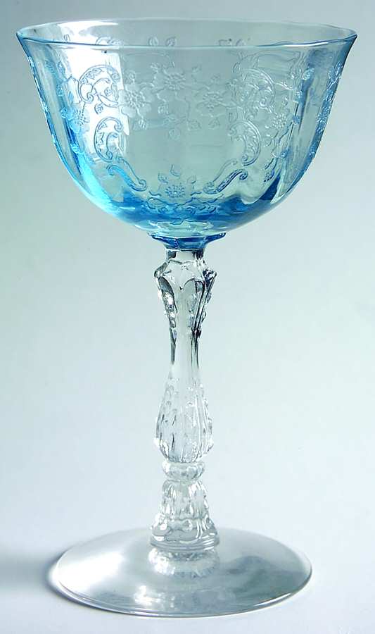 Meadow Rose Blue Liquor Cocktail by Fostoria-1