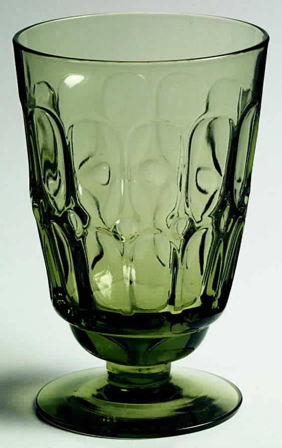Mesa Olive Green Water Goblet by Fostoria-1