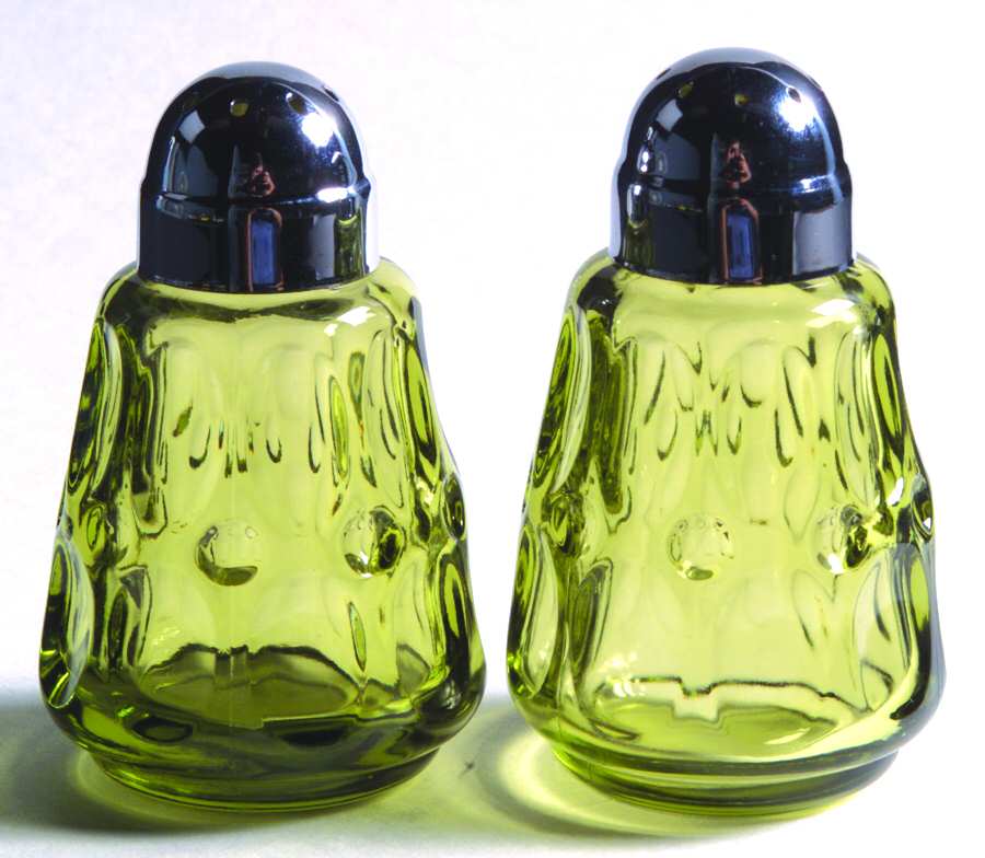 Mesa Olive Green Shaker Set w/Metal Lids by Fostoria-1