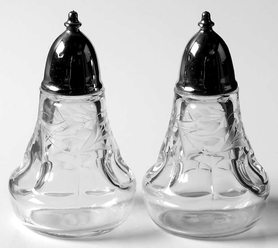 Minuet Clear (Stem 6025) Shaker Set w/Metal Lids by Fostoria-1