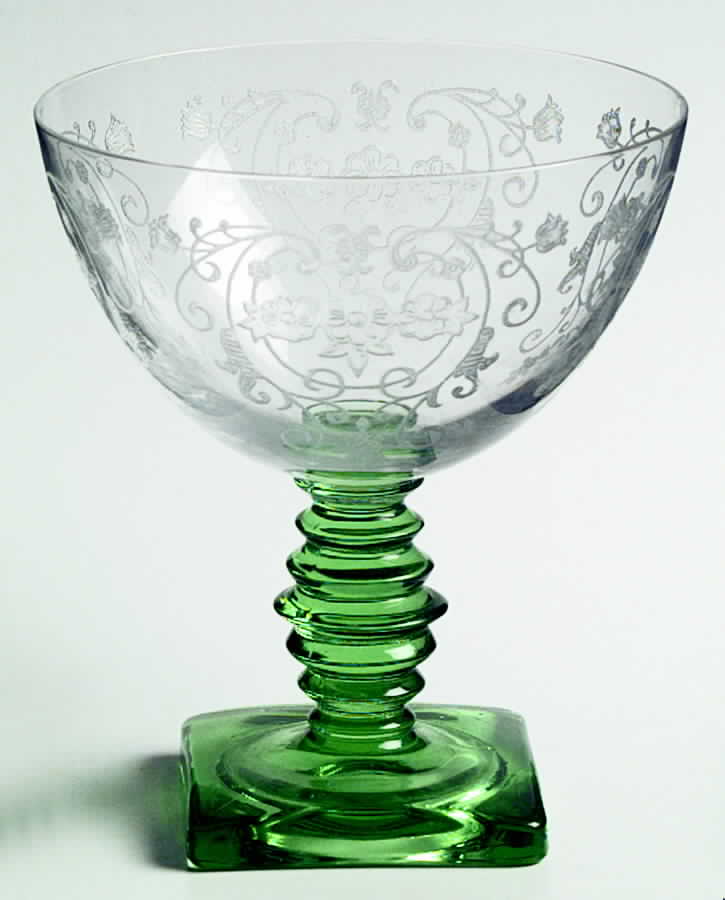 Minuet Green (Stem 4020) Champagne/Tall Sherbet by Fostoria-1