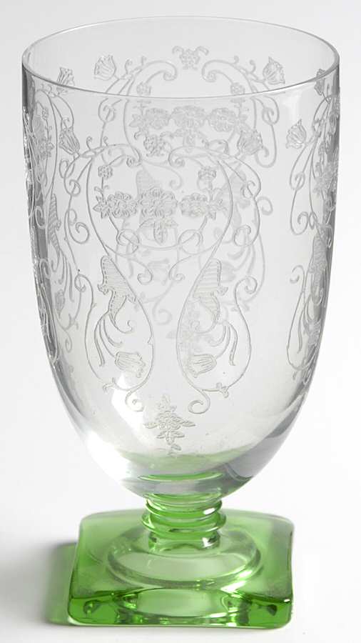 Minuet Green (Stem 4020) Footed Tumbler by Fostoria-1