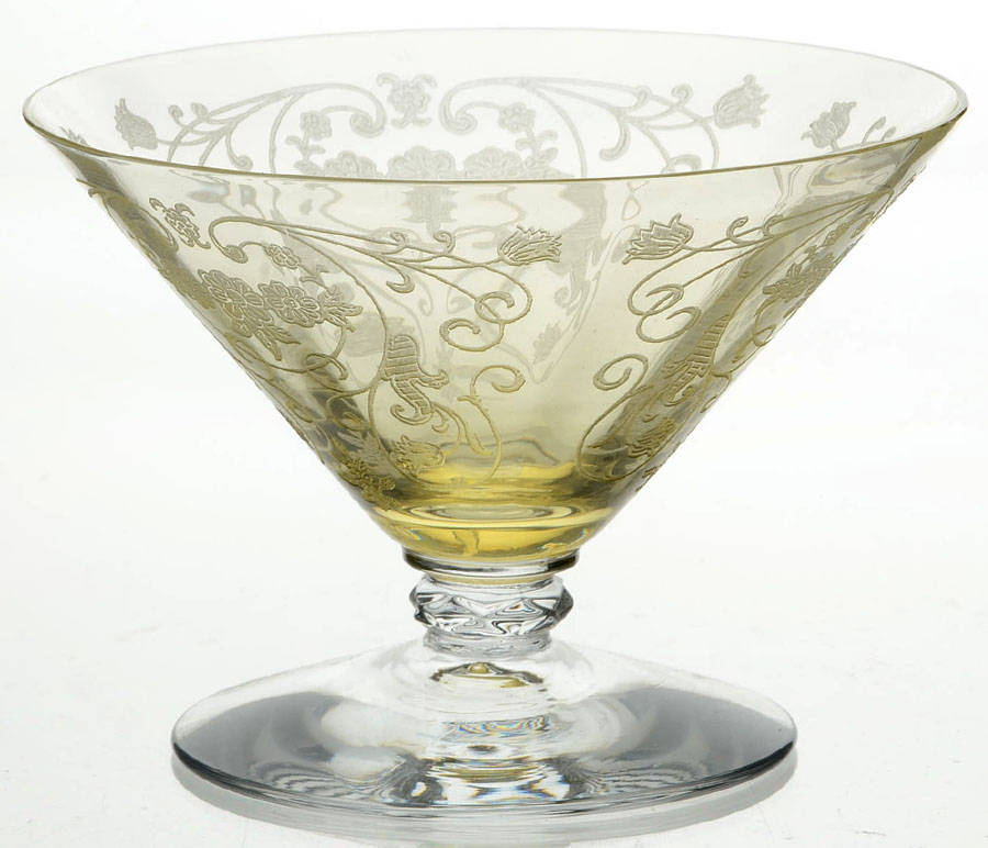 Minuet Yellow (Stem 6002, Yellow Bowl) Low Sherbet by Fostoria-1