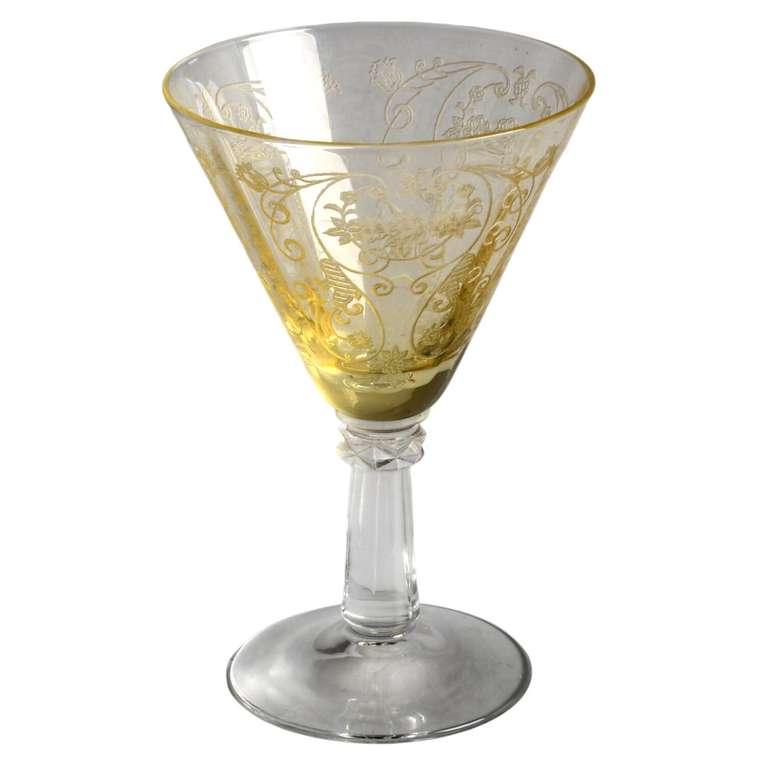 Minuet Yellow (Stem 6002, Yellow Bowl) Wine Glass by Fostoria-1