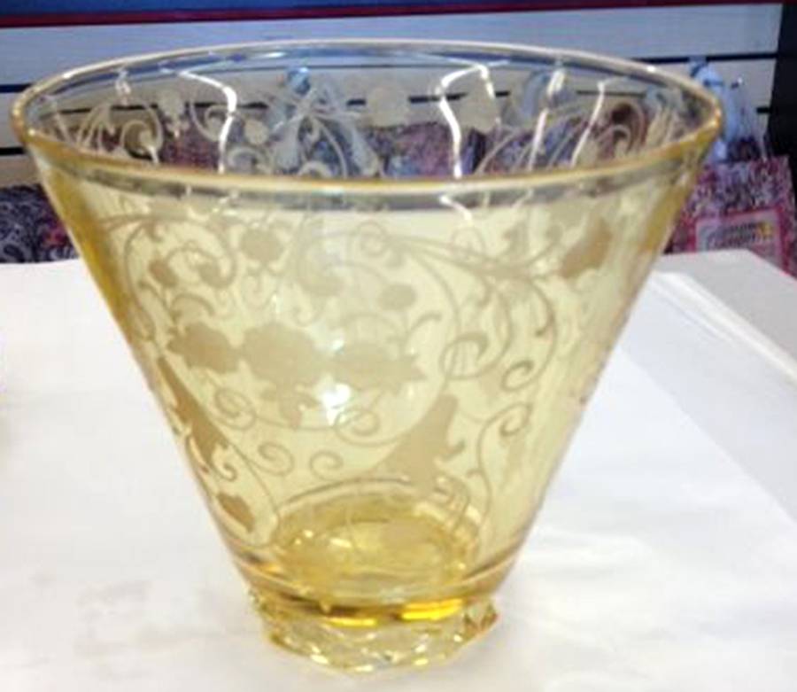 Minuet Yellow (Stem 6002, Yellow Bowl) 7" Flower Vase by Fostoria-1