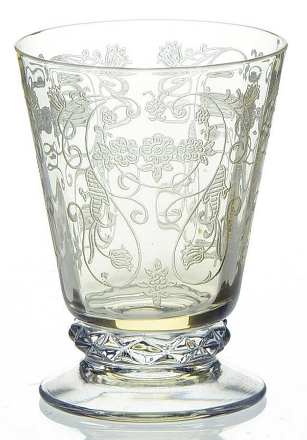 Minuet Yellow (Stem 6002, Yellow Bowl) Whiskey Glass by Fostoria-1