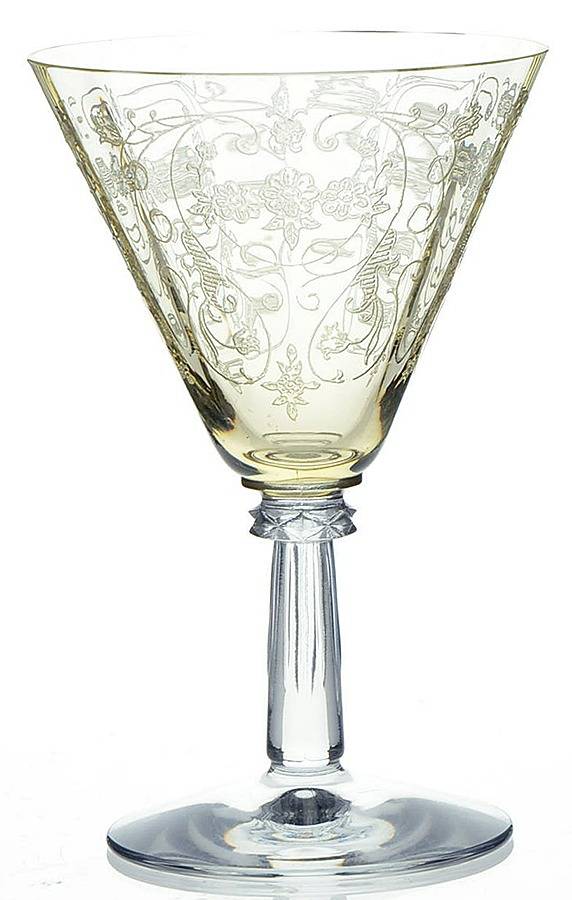 Minuet Yellow (Stem 6002, Yellow Bowl) Claret Wine by Fostoria-1