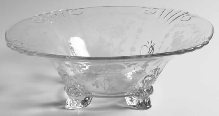 Midnight Rose 10" 4-Toed Footed Bowl by Fostoria-1