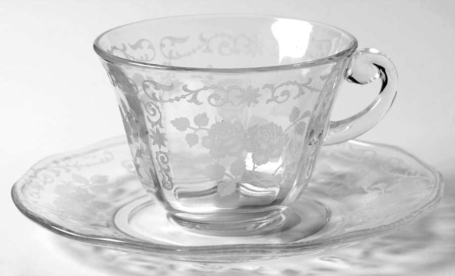 Midnight Rose Cup & Saucer Set by Fostoria-1