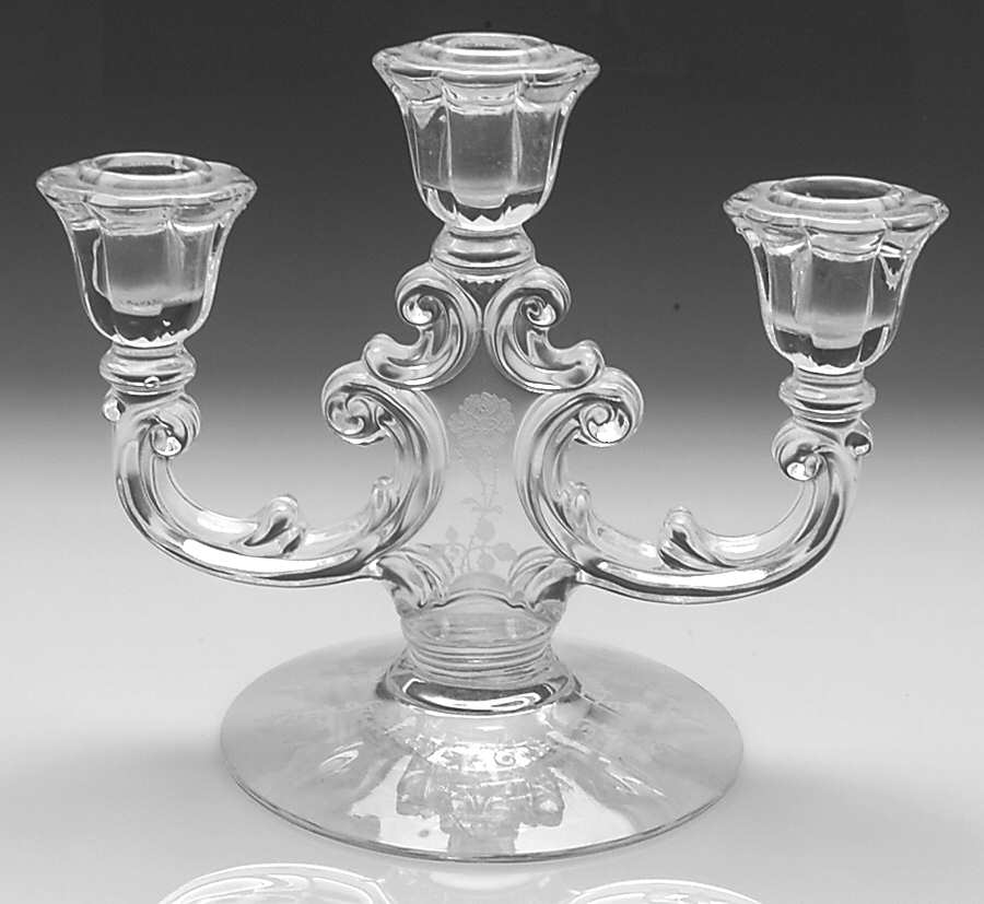 Midnight Rose 3 Light Candlestick by Fostoria-1