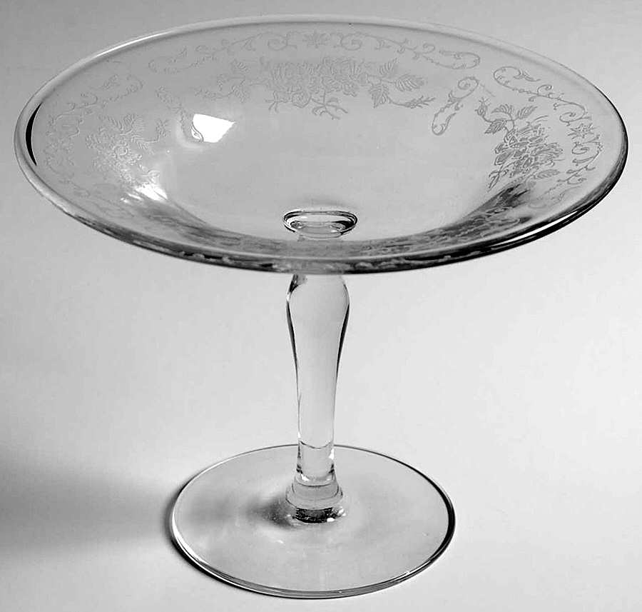 Midnight Rose Round Compote (Height X Width) by Fostoria-1