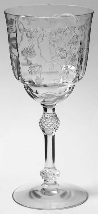 Morning Glory (Stm#6007, Etch #313) Water Goblet by Fostoria-1