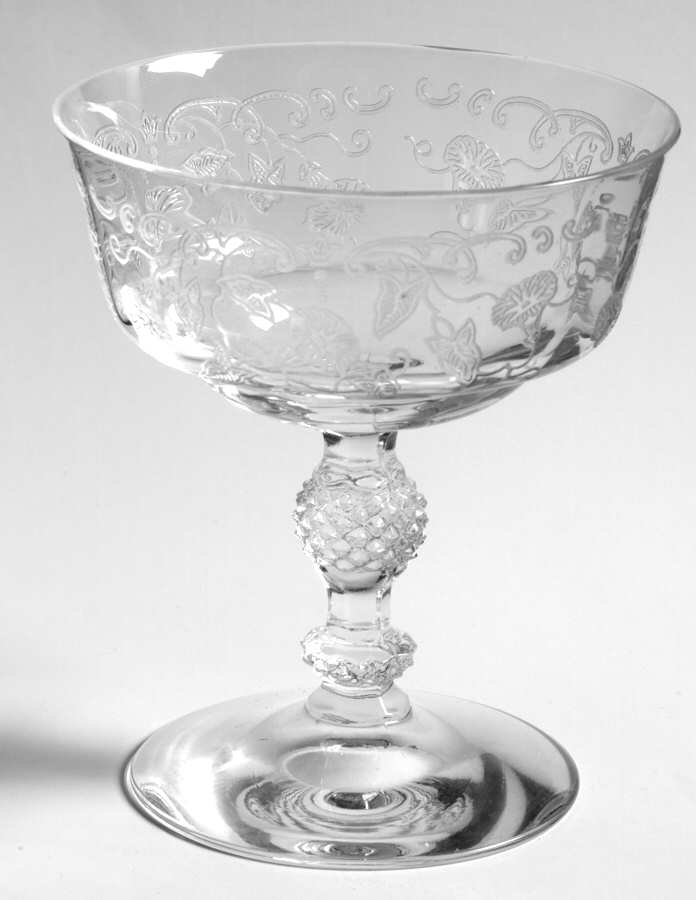 Morning Glory (Stm#6007, Etch #313) Low Sherbet by Fostoria-1
