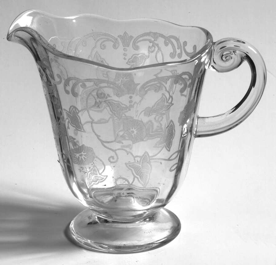 Morning Glory (Stm#6007, Etch #313) Creamer by Fostoria-1