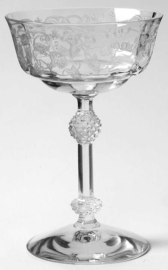 Morning Glory (Stm#6007, Etch #313) Champagne/Tall Sherbet by Fostoria-1