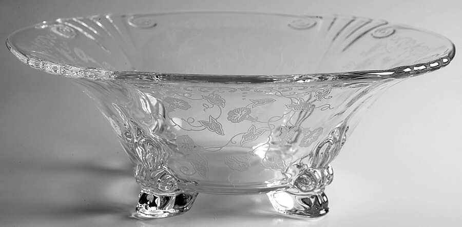 Morning Glory (Stm#6007, Etch #313) Round Bowl by Fostoria-1