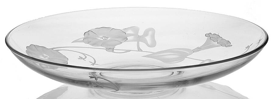 Morning Glory Clear (Frosted, Carving 12) Large Fruit Bowl by Fostoria-1
