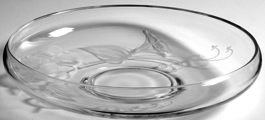 Morning Glory Clear (Frosted, Carving 12) 11" Float Bowl by Fostoria-1