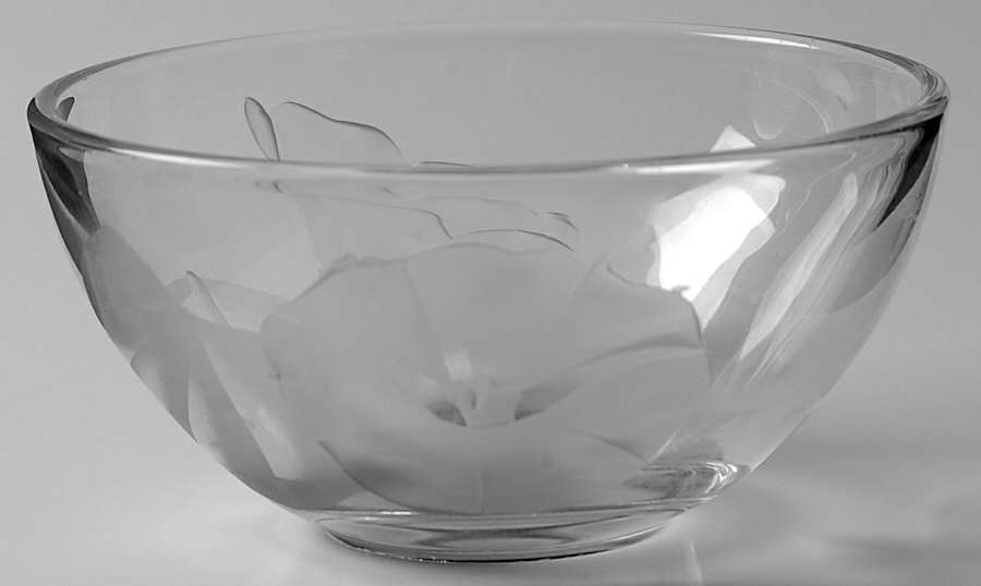 Morning Glory Clear (Frosted, Carving 12) Mayonnaise Bowl, Bowl Only by Fostoria-1