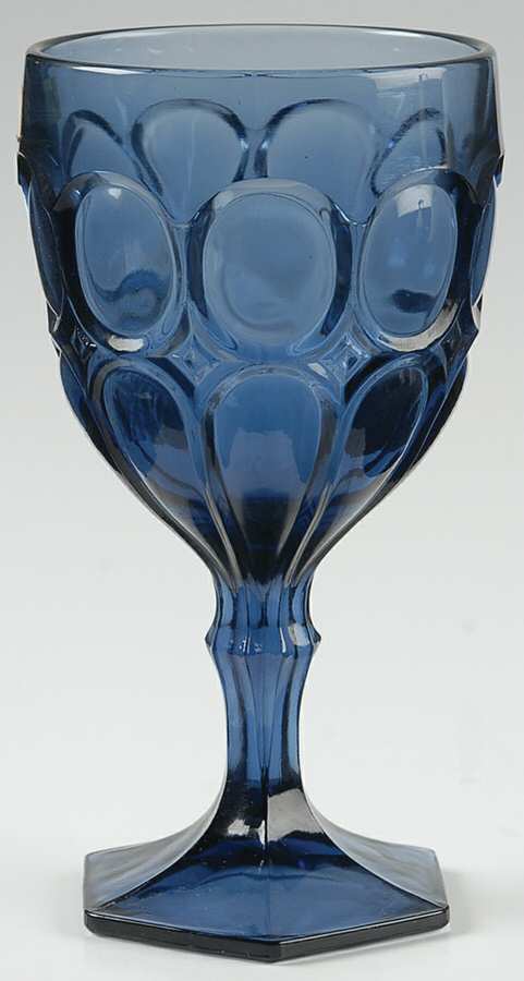 Moonstone Dark Blue Water Goblet by Fostoria-1