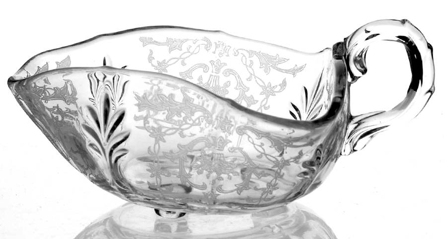 Navarre Clear 1 Handle Triangular Nappy (Baroque Shape) by Fostoria-1