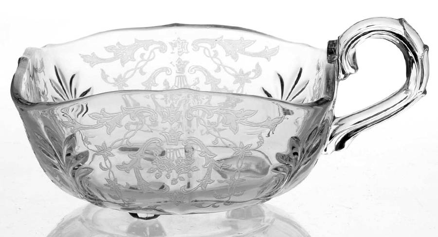 Navarre Clear 1 Handled Square Nappy (Baroque Shape) by Fostoria-1