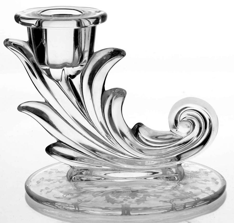 Navarre Clear 4" Candlestick (Baroque Shape) by Fostoria-1