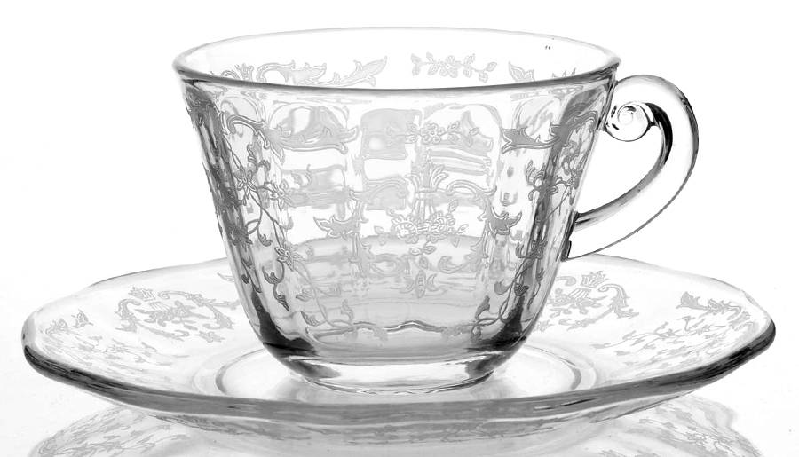 Navarre Clear Cup & Saucer Set by Fostoria-1