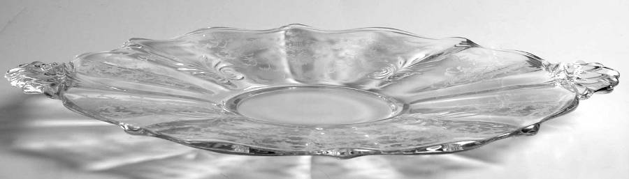 Navarre Clear Handled Cake Plate (Baroque Shape) by Fostoria-1