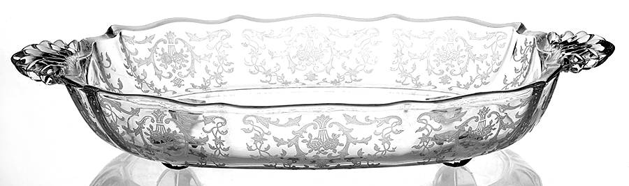 Navarre Clear Handled Floating Garden Bowl (Baroque Shape) by Fostoria-1
