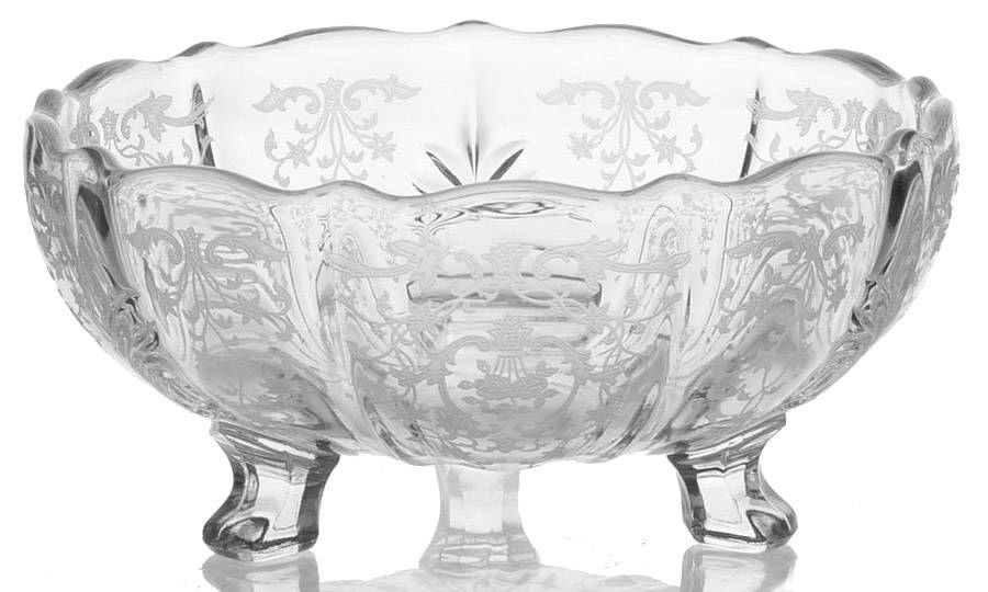 Navarre Clear 3-Toed Cupped Nut Bowl (Baroque Shape) by Fostoria-1