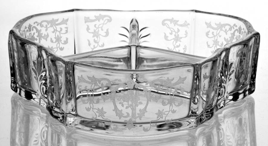 Navarre Clear Baroque 3 Part Candy Box No Lid by Fostoria-1