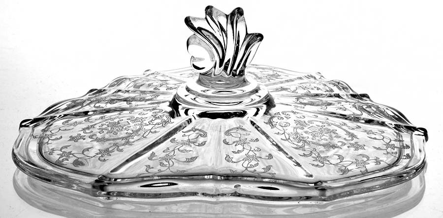 Navarre Clear Lid for Baroque 3 Part Candy Box by Fostoria-1